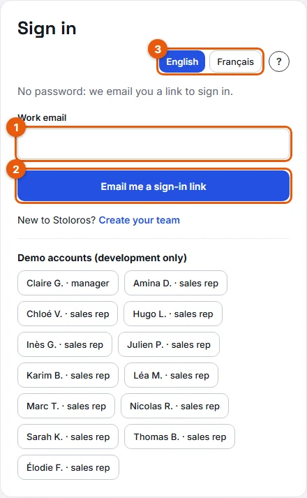 Steps 2 to 4: the Sign in page