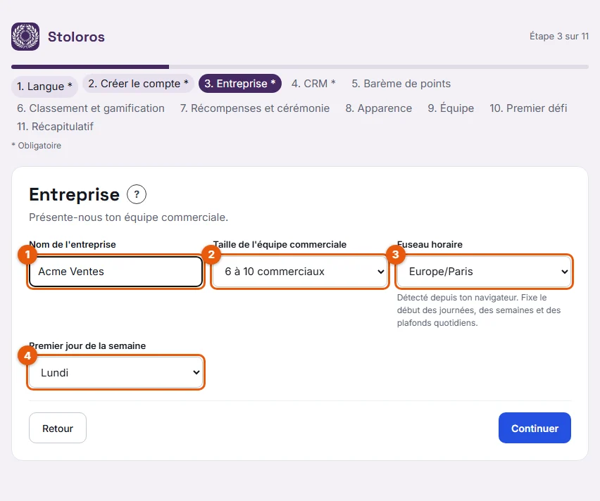 Étape 3 : l'étape Entreprise