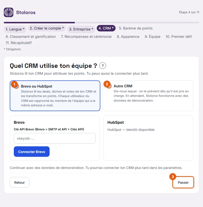 Étape 4 : l'étape CRM